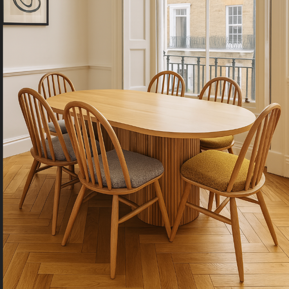Japandi Style Natural Oval Wood Table