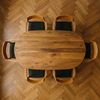Japandi Style Walnut Wood Dining Table