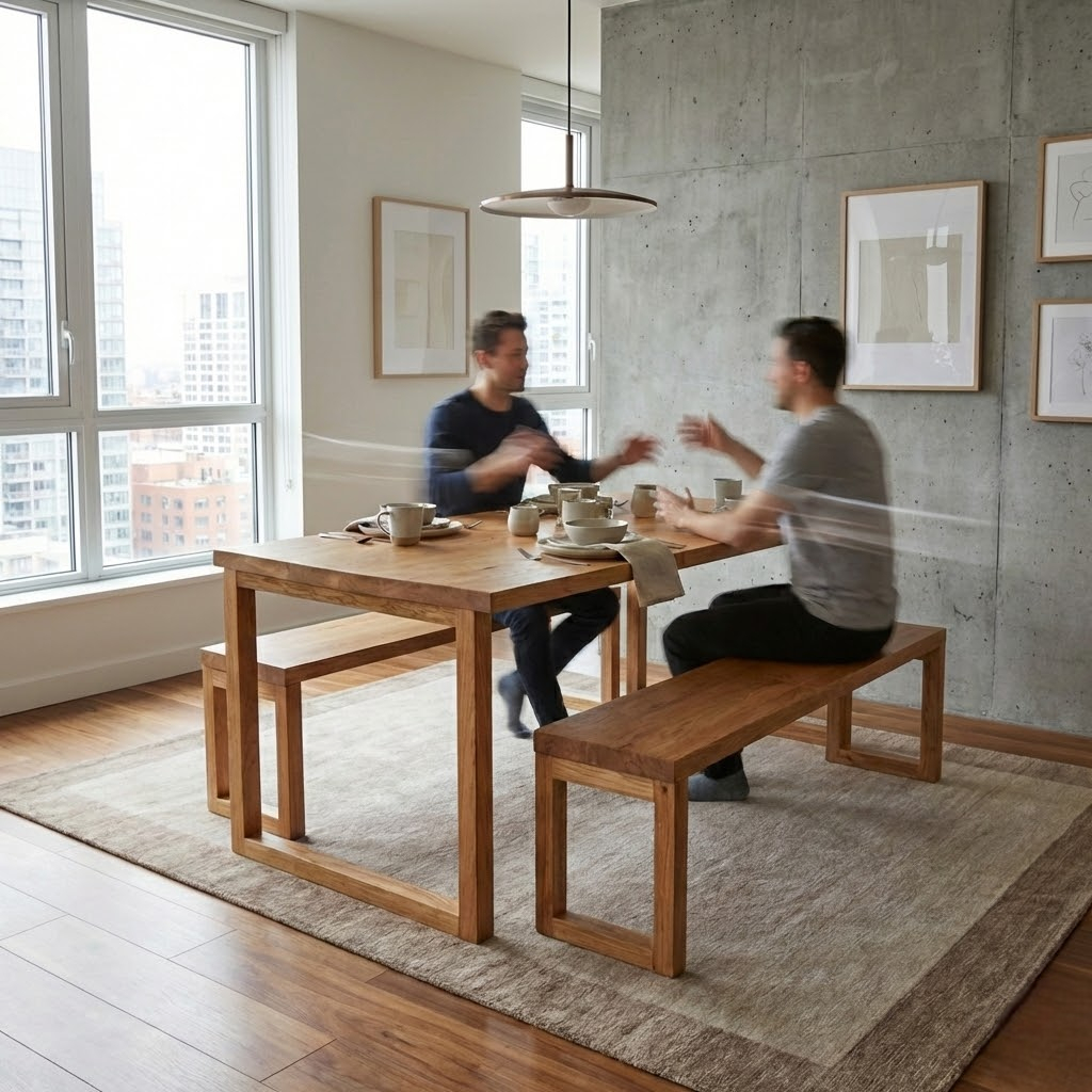 Scandinavian Style Solid Chestnut Dining Table