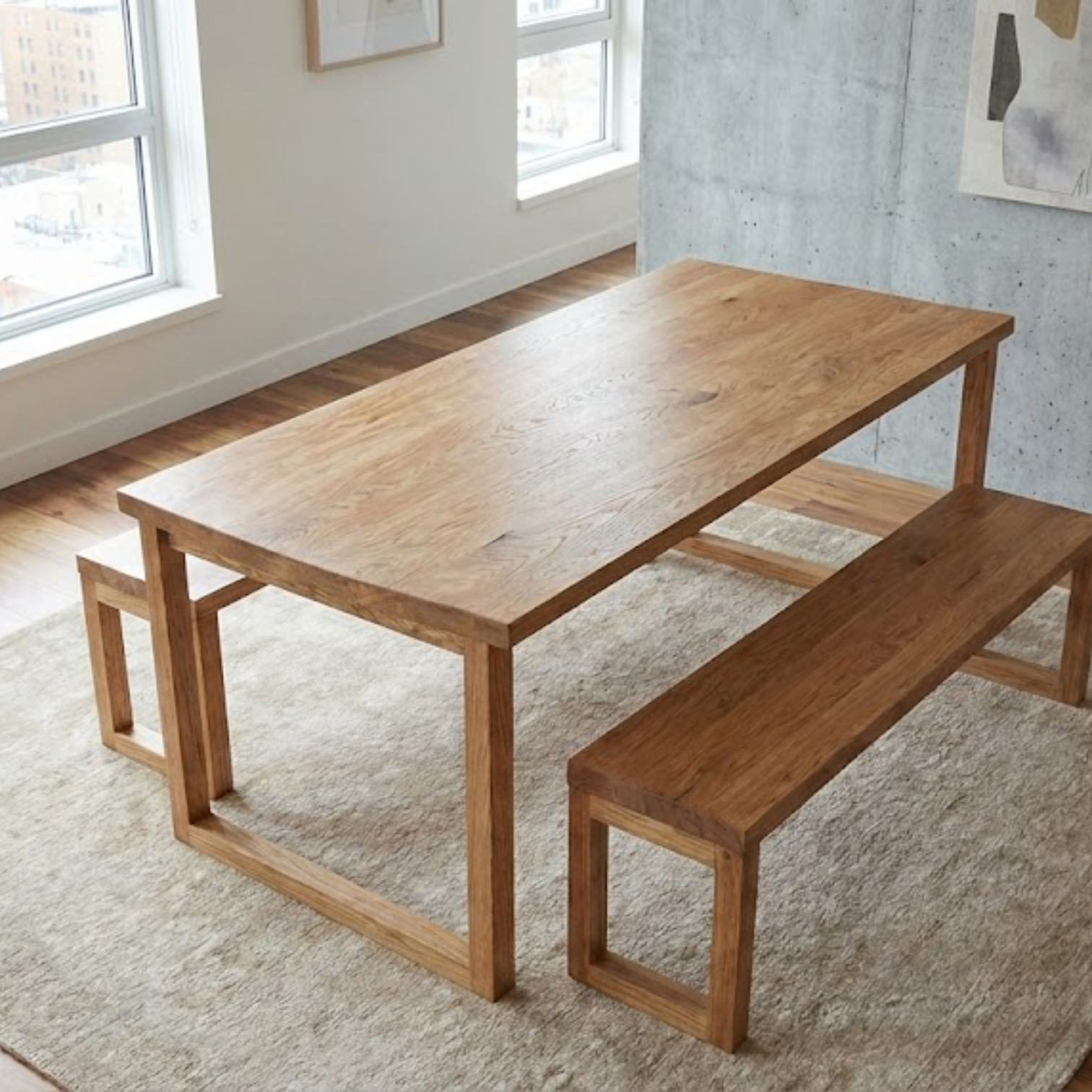 Scandinavian Style Solid Chestnut Dining Table