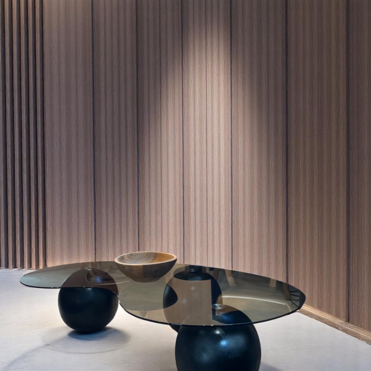 Kidney Shaped Glass Coffee Table