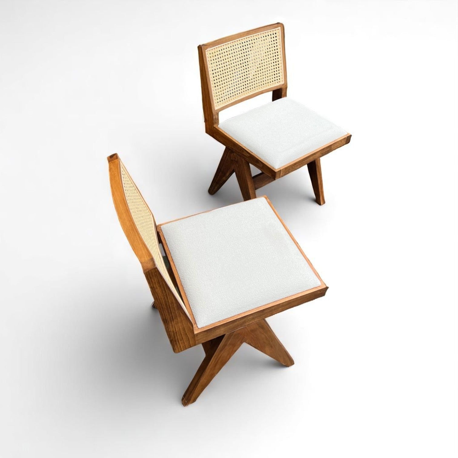 Pierre Wooden Rattan Dark Oak Dining Chair with Customised Upholstered Seat