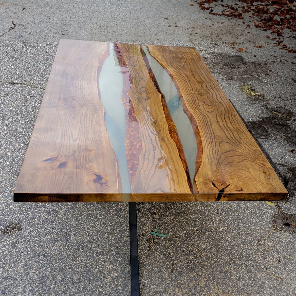 Ashley Transparent Resin River Epoxy Table - The Industrial Furniture