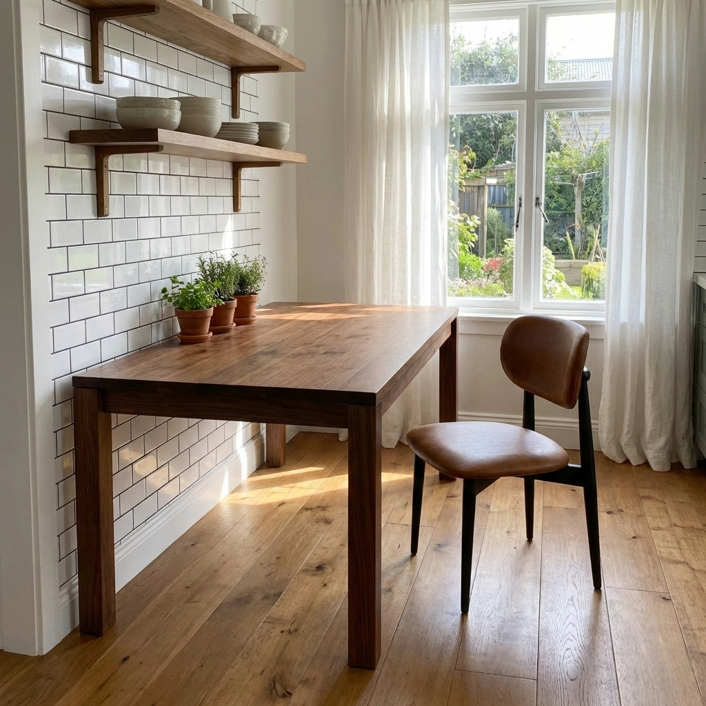 Harmony Wooden Dining Chair with Leather Upholstery