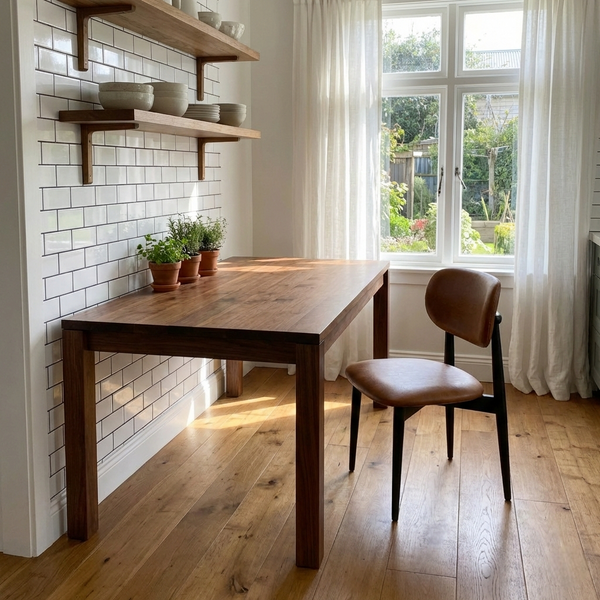 Harmony Wooden Dining Chair with Leather Upholstery