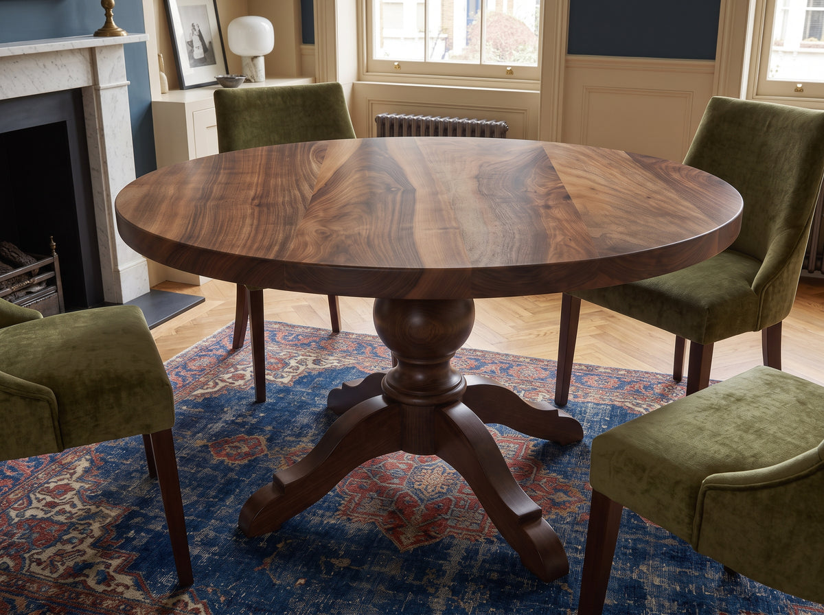 Lord Round Walnut Dining Table