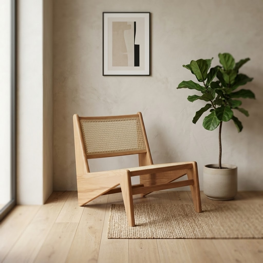 Natural Rattan Cane Pierre Low Chair