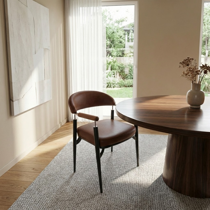 Etta Mid-century Leather Chair