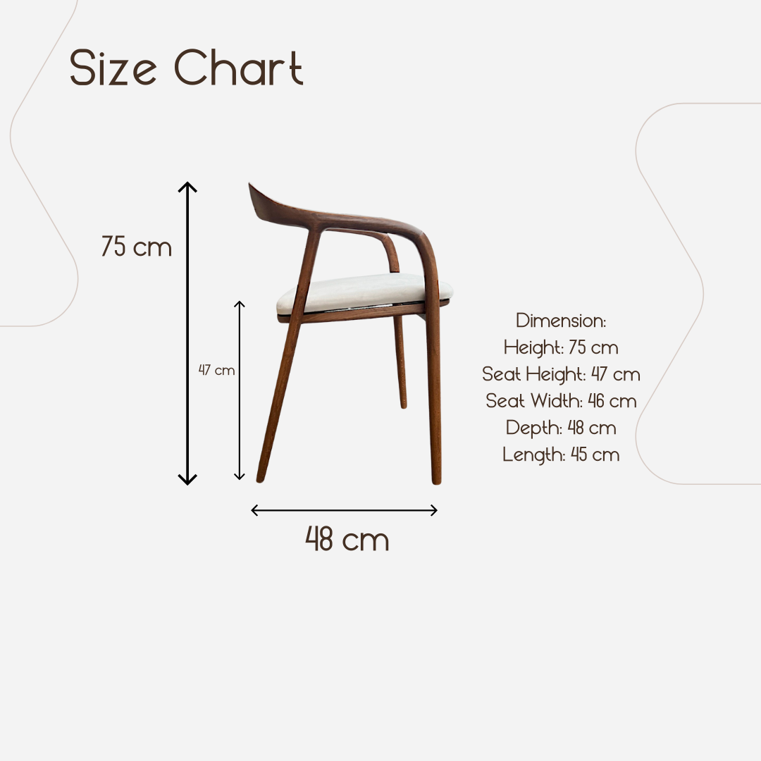 Mid Century Modern Wooden Walnut Colour Dining Chair
