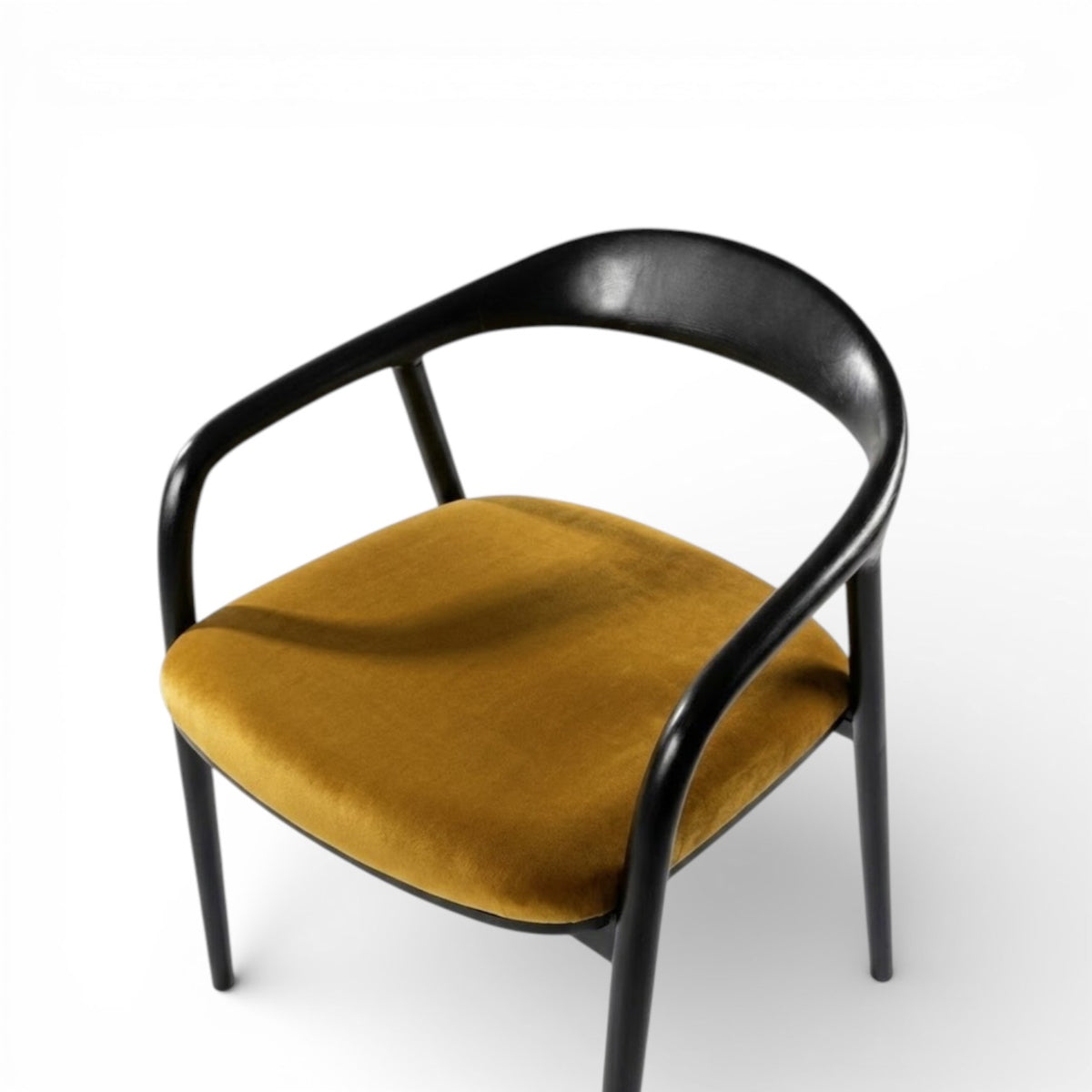 Mid Century Modern Wooden Black Dining Chair