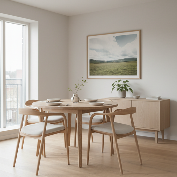 Mid-century Armrest Dining Chair with Solid Wood Frame