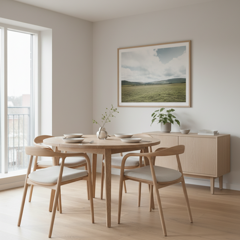 Mid-century Armrest Dining Chair with Solid Wood Frame