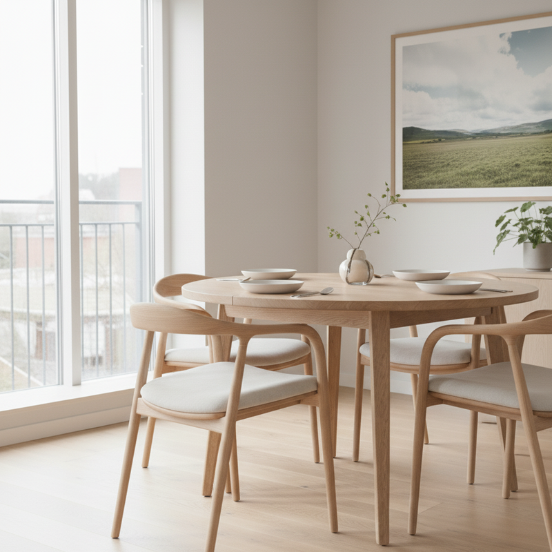 Mid-century Armrest Dining Chair with Solid Wood Frame