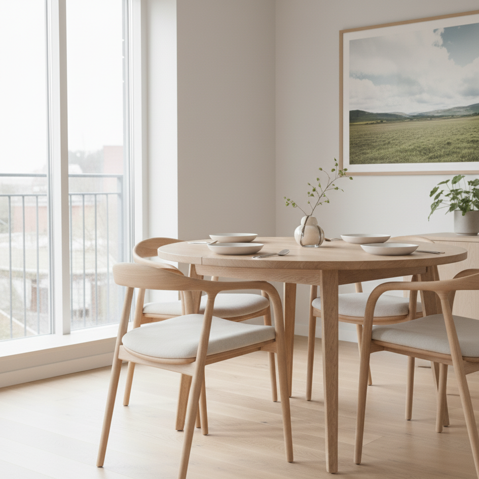 Mid-century Armrest Dining Chair with Solid Wood Frame