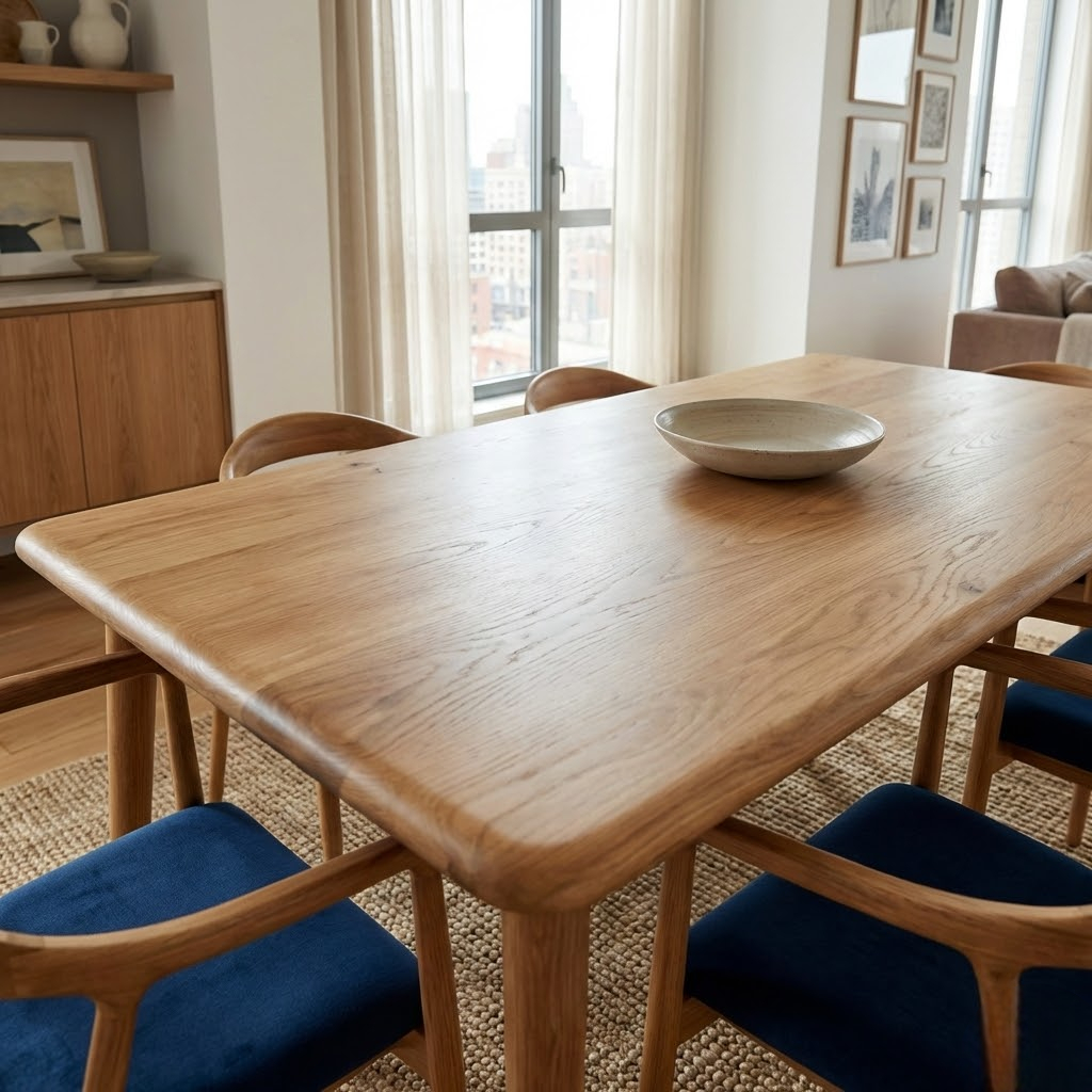 Scandinavian Style Solid Oak Dining Table