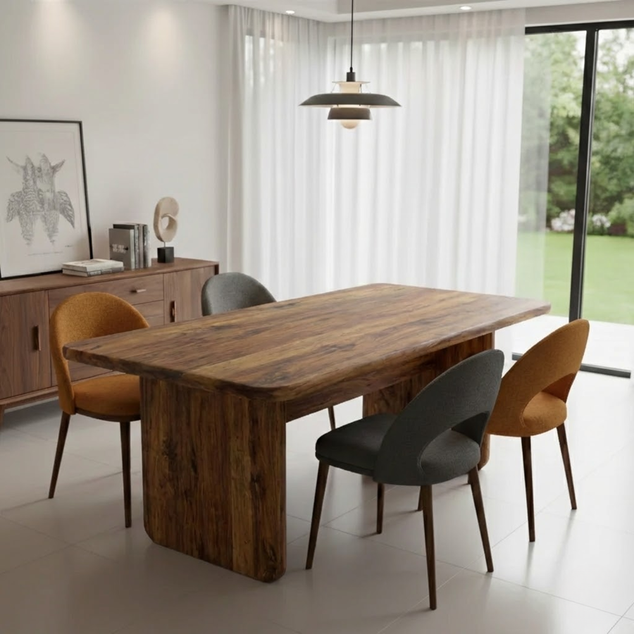 Country Style Walnut Solid Wood Table