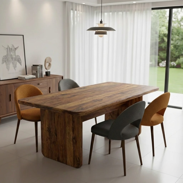 Country Style Walnut Solid Wood Table