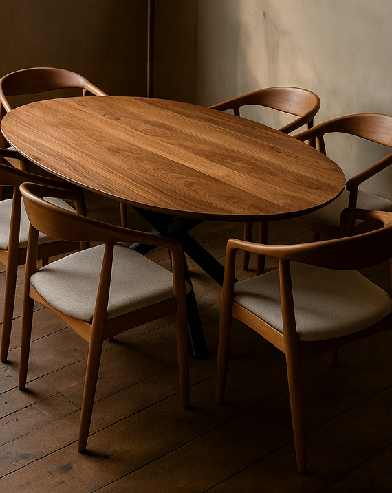 Oval Walnut Dining Table