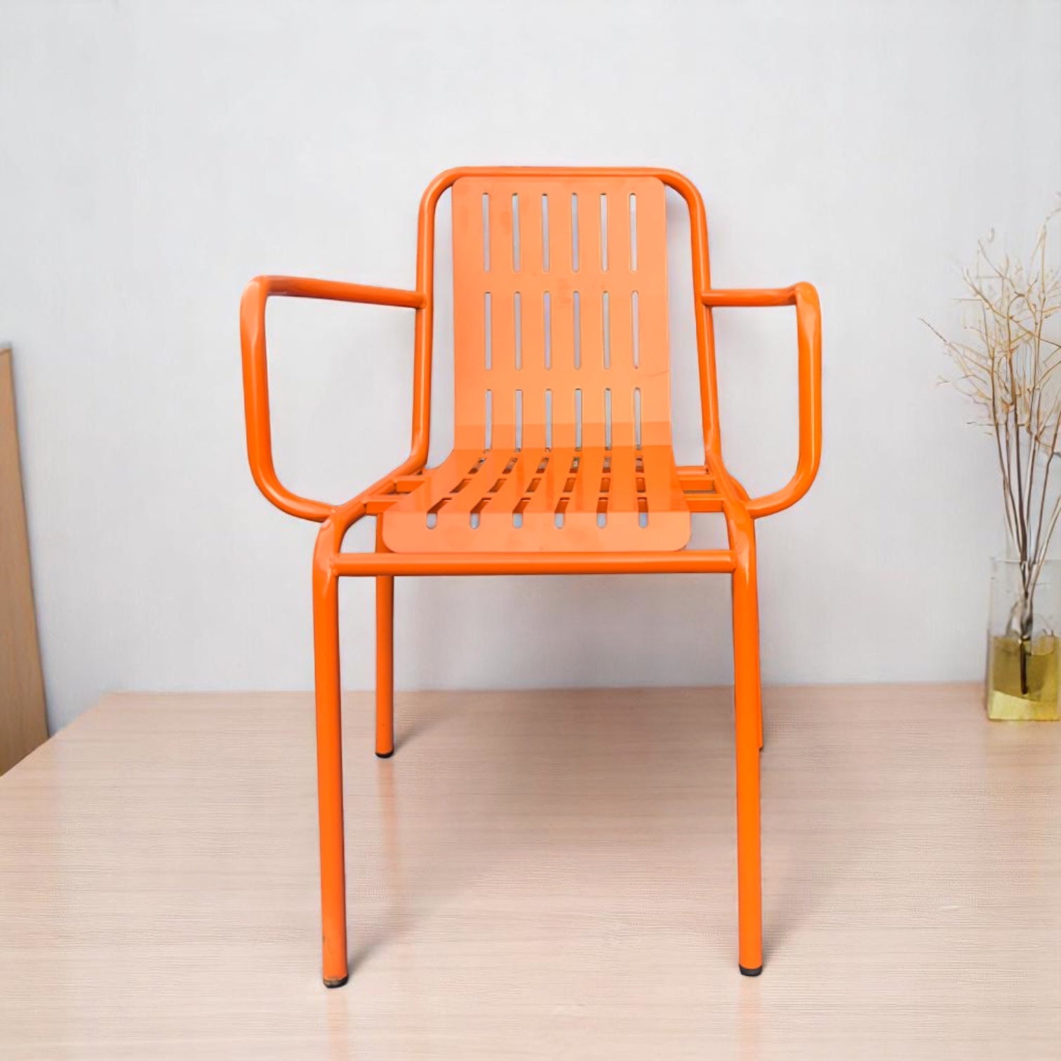 Orange Metal Outdoor Garden Chair