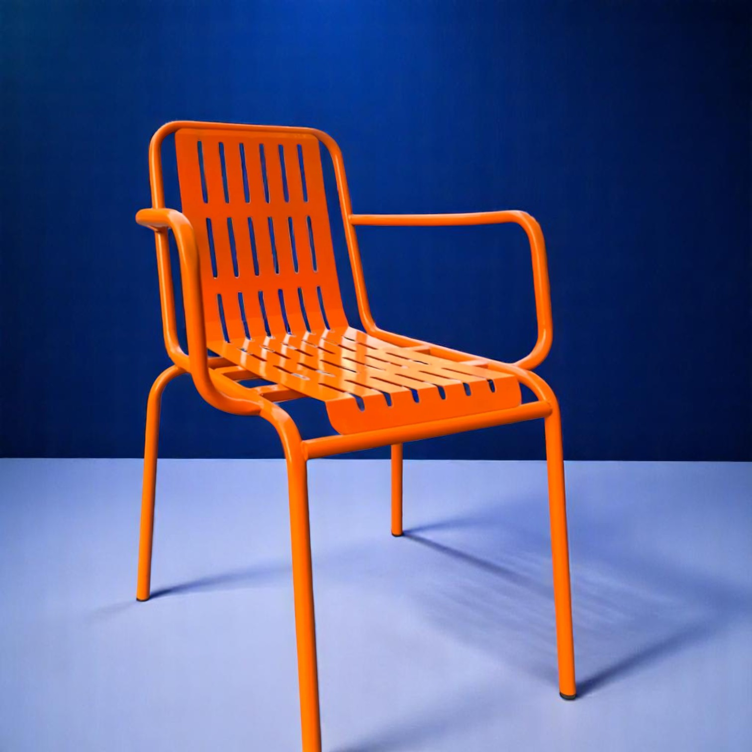 Orange Metal Outdoor Garden Chair