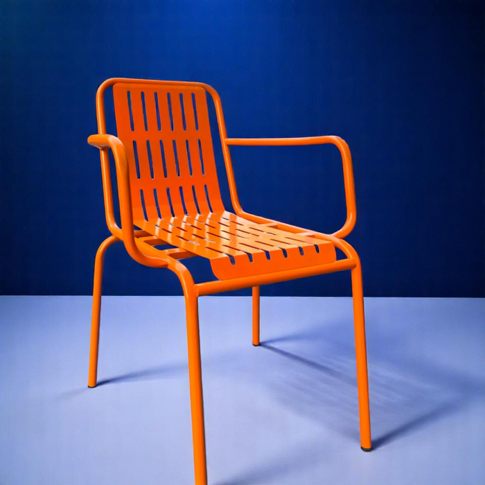Orange Metal Outdoor Garden Chair