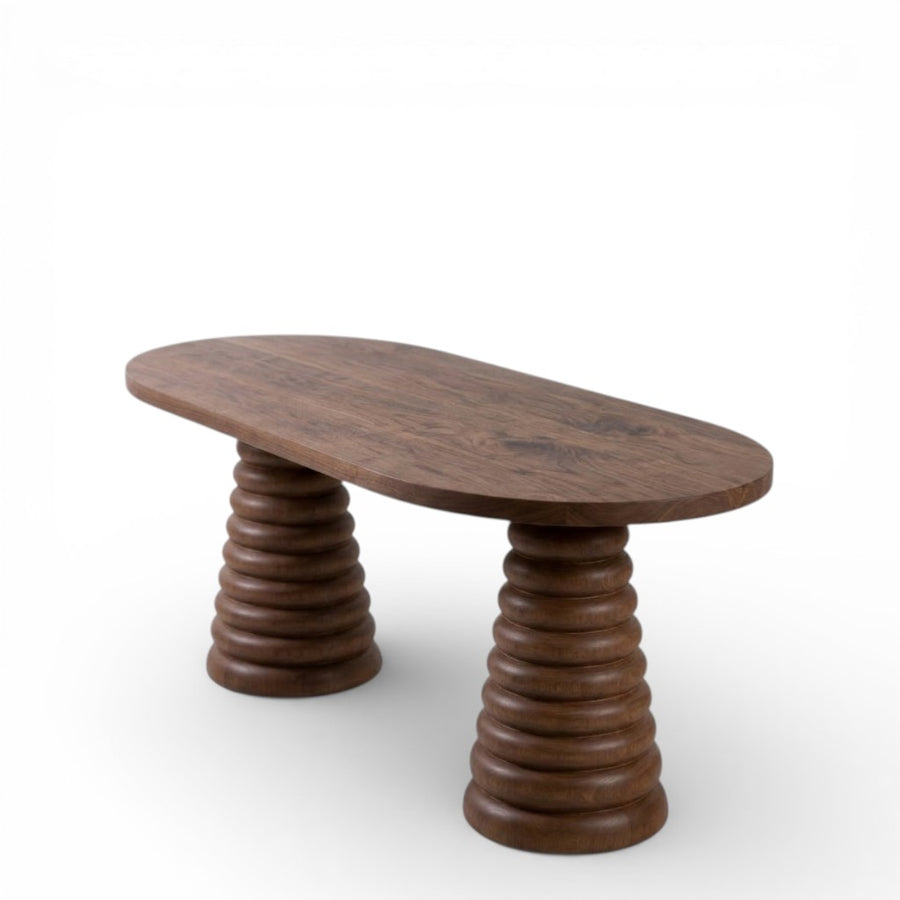 Atlas Sculptural Solid Walnut Dining Table