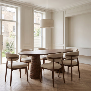 Ora Sculptural Oval Walnut Dining Table