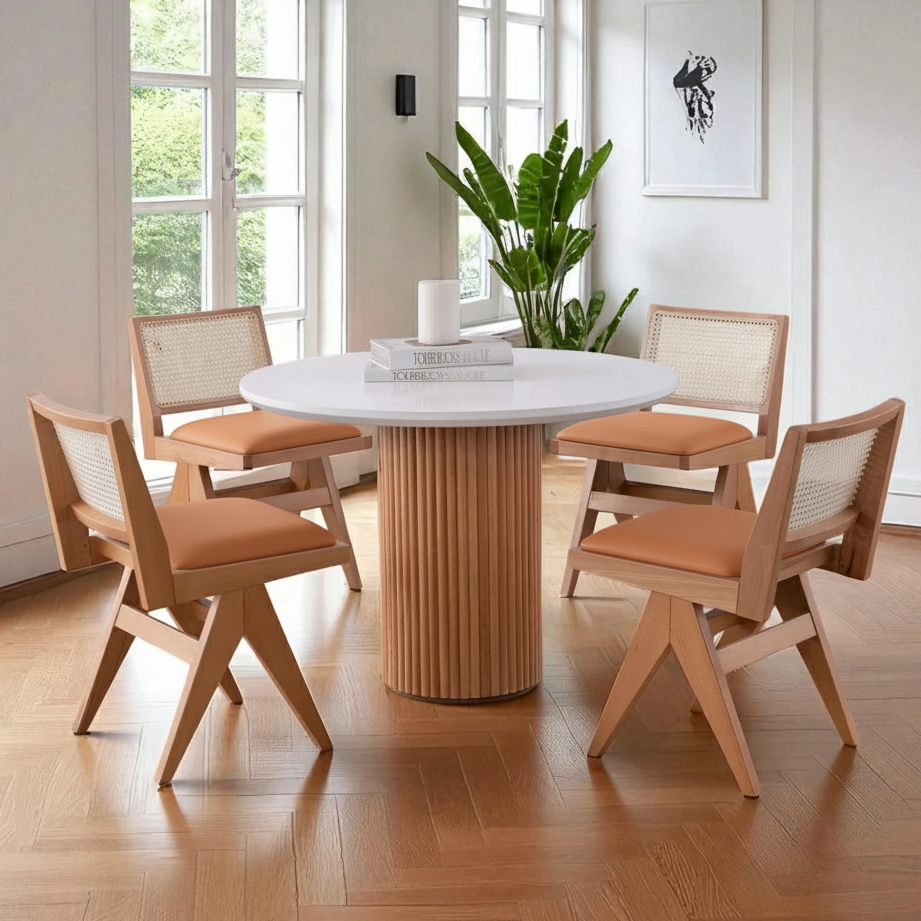 Pierre Natural Wooden Rattan Dining Chair