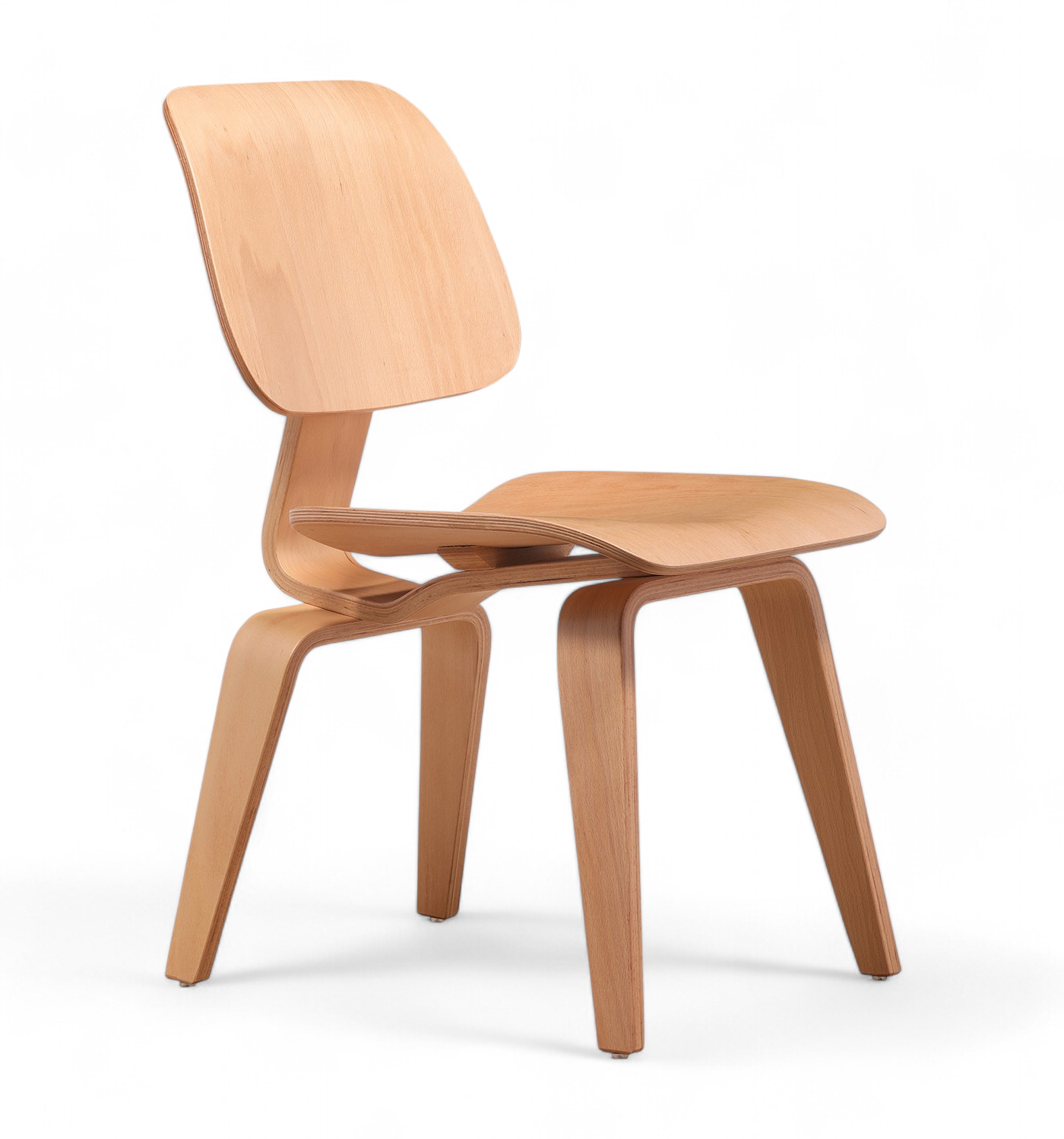 Curved Plywood Chair with Ergonomic Design