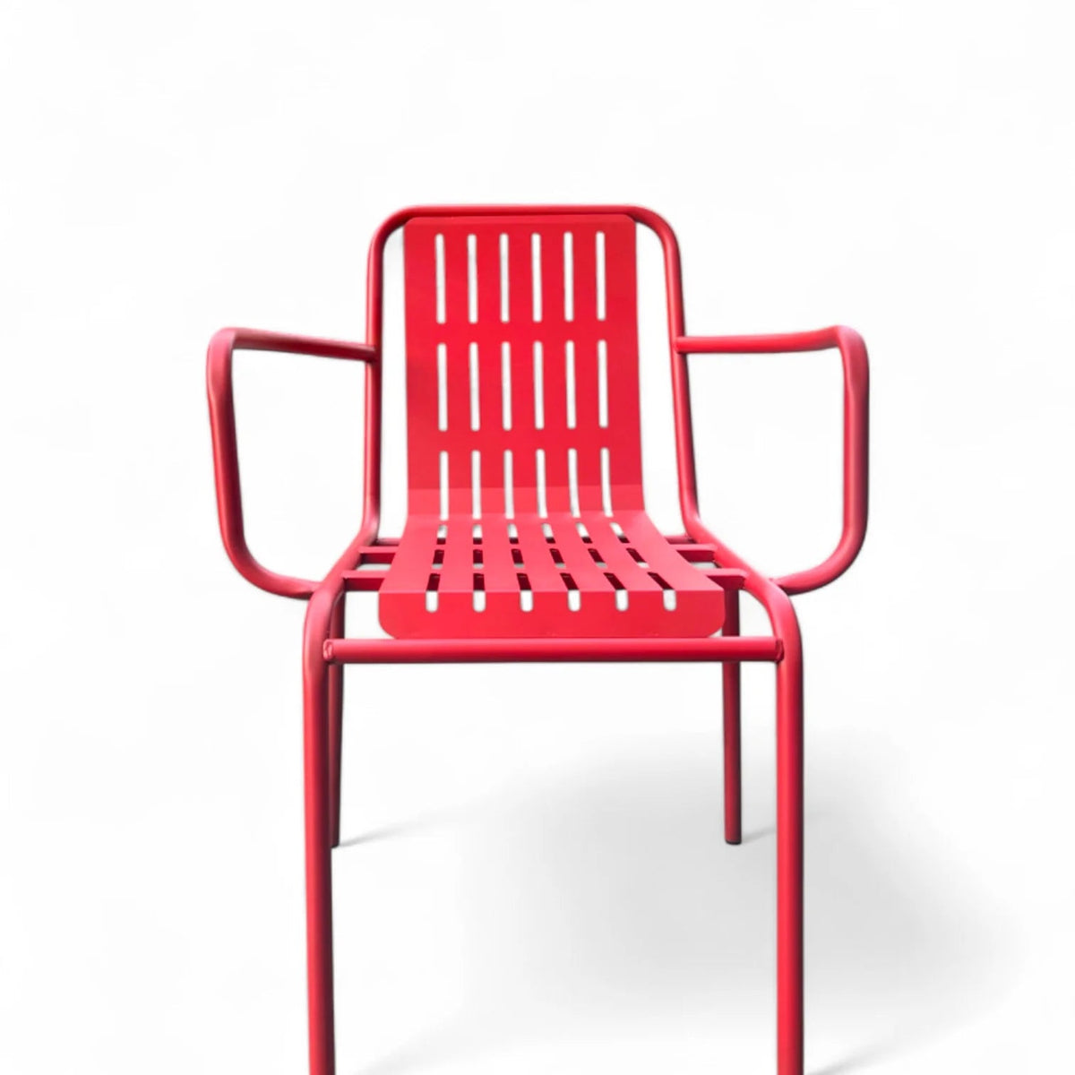 Red Metal Outdoor Garden Chair