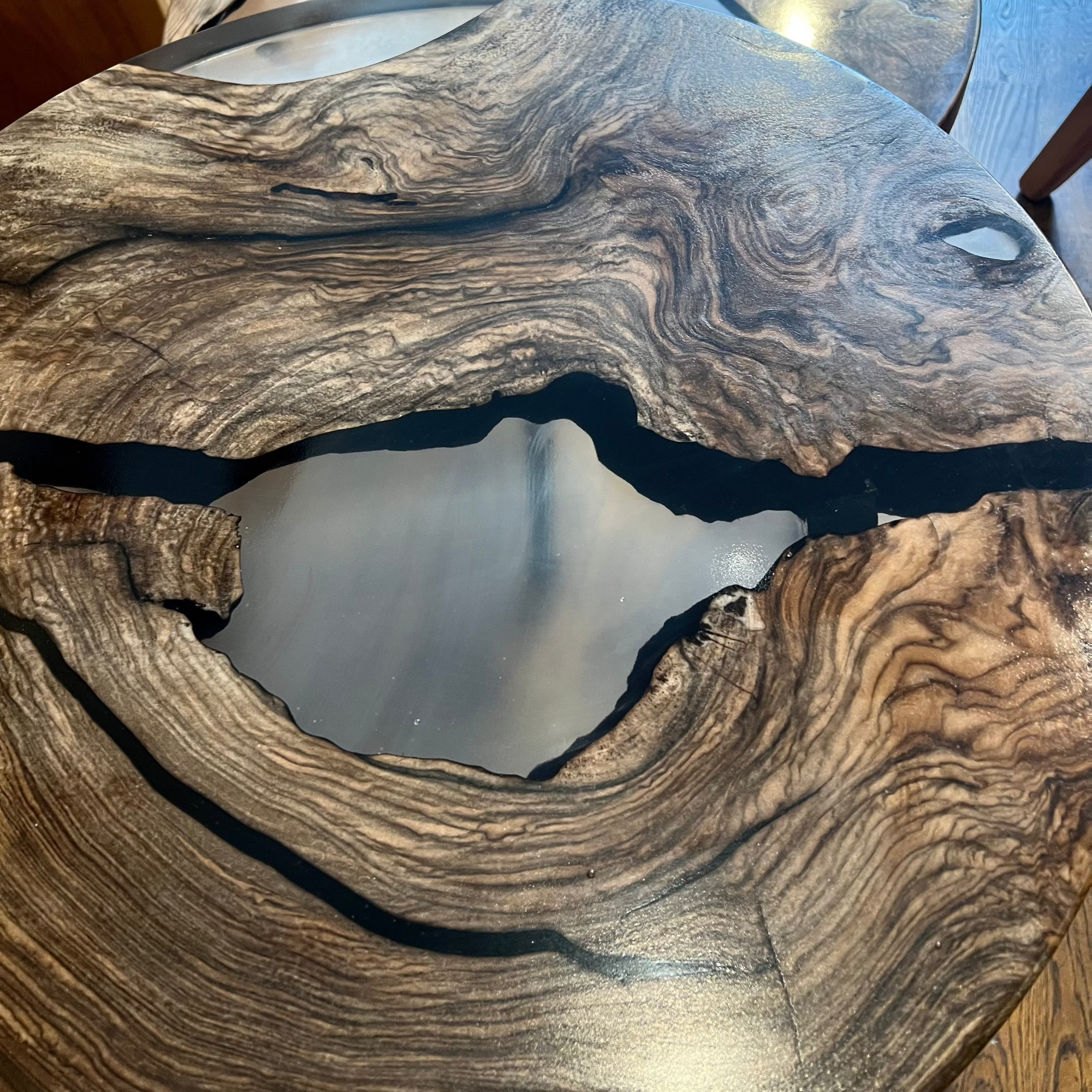One of a Kind Live Edge Epoxy End Table