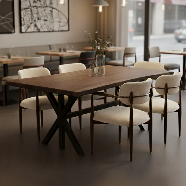 Black Wood Chair with Bronze Details