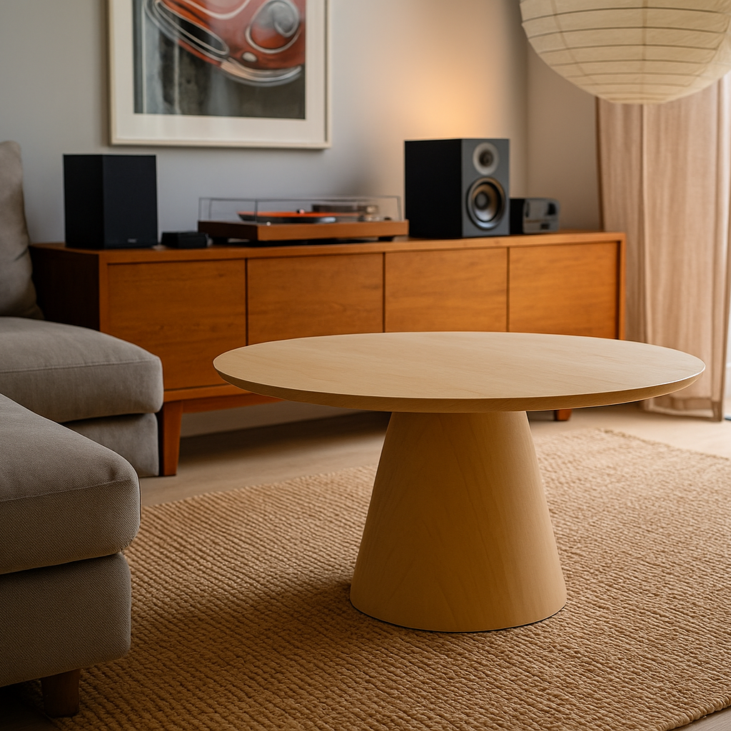 Natural Wood Mushroom Coffee Table