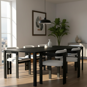 Comfortable Black Dining Chair with Curved Design