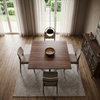 Sleek Modernist Square Walnut Table