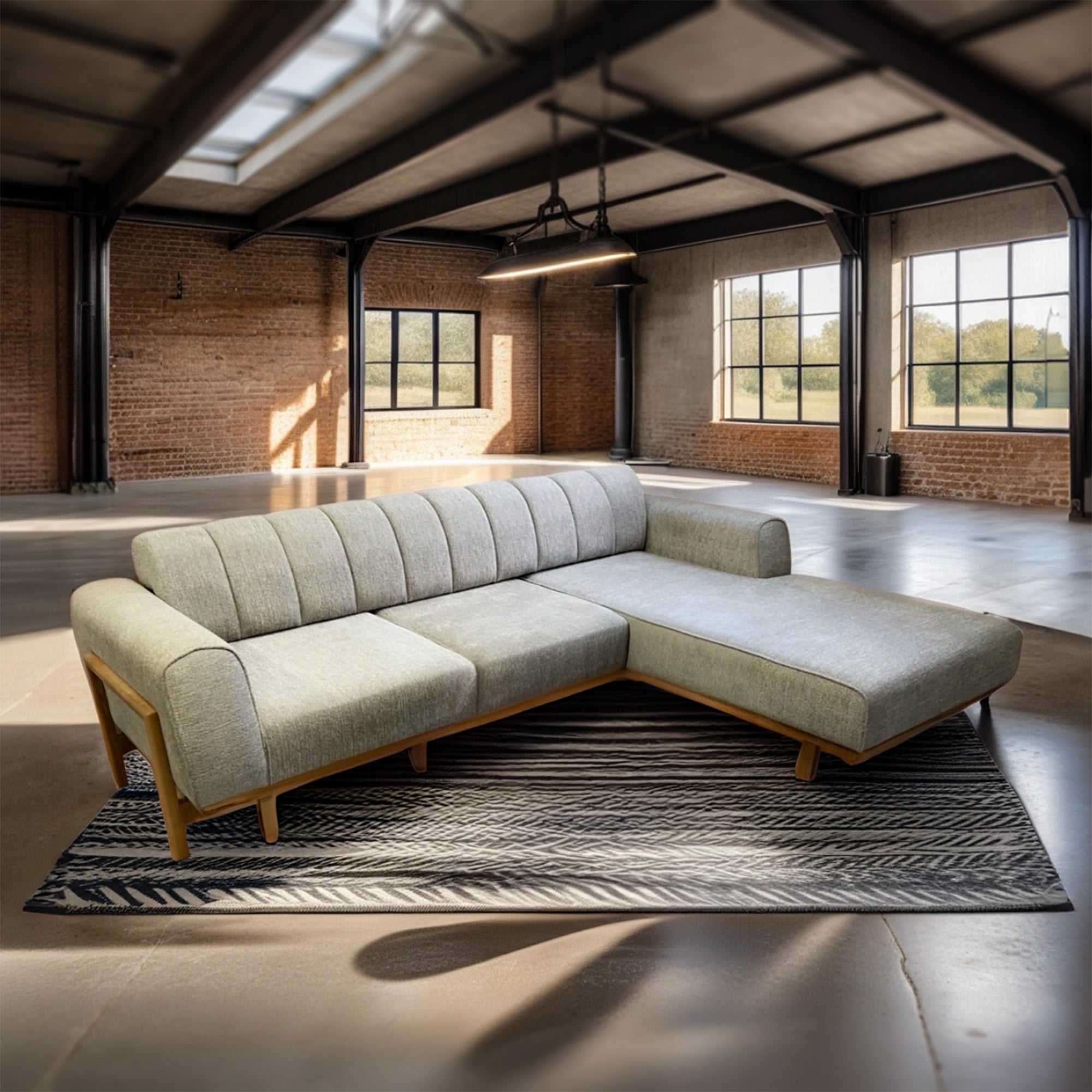 Contemporary L-Shaped Corner Sofa with Easy Flip