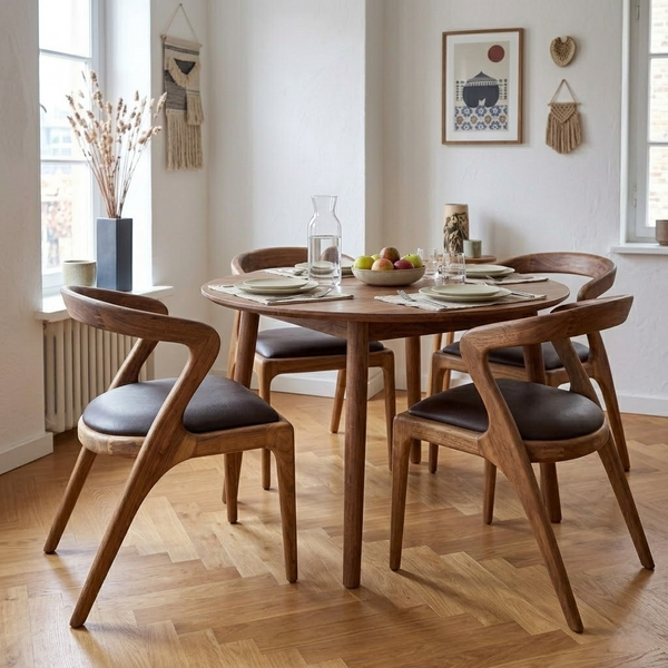 Solid Walnut Sculpted Dining Chair