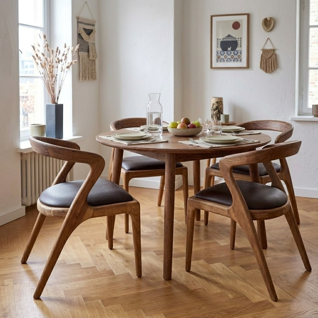 Solid Walnut Sculpted Dining Chair