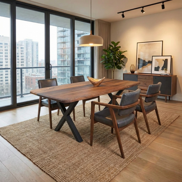 Modern Solid Walnut Table with Sleek Design