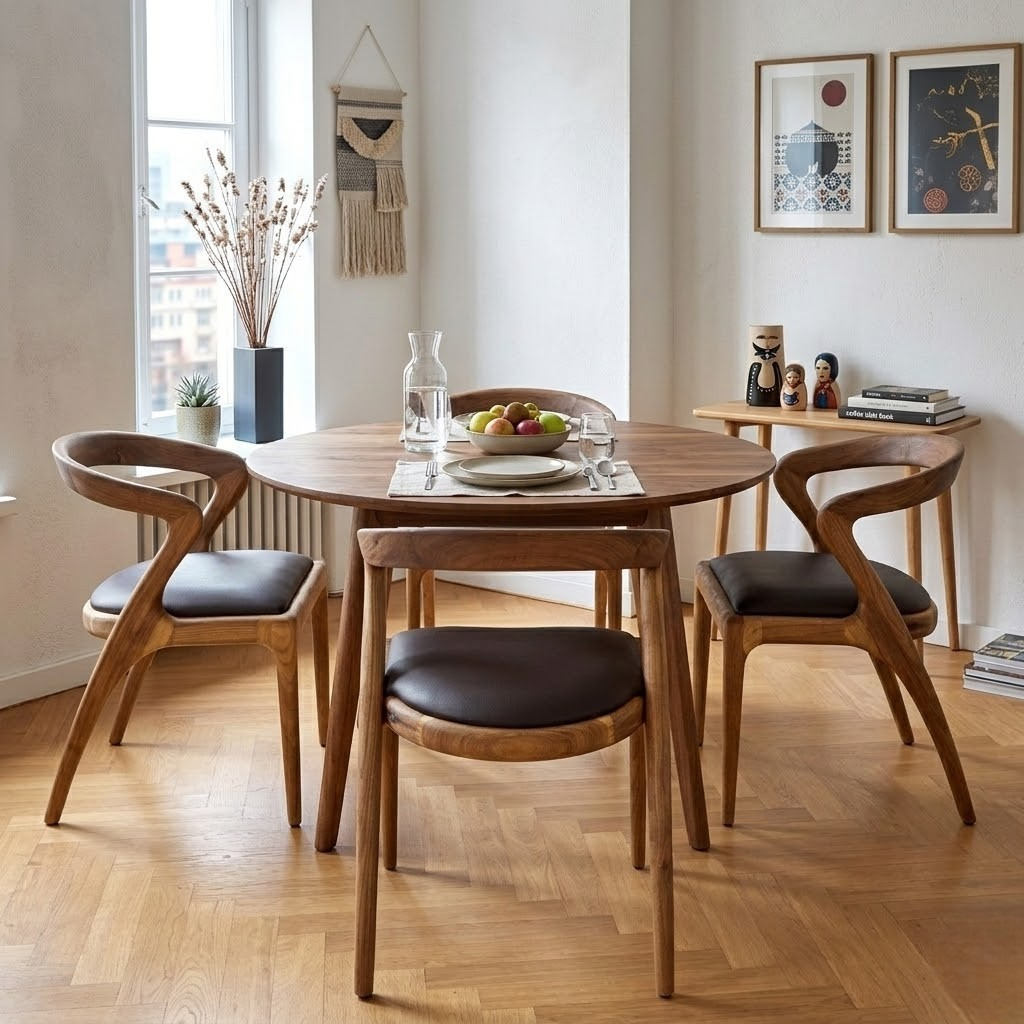 Solid Walnut Sculpted Dining Chair