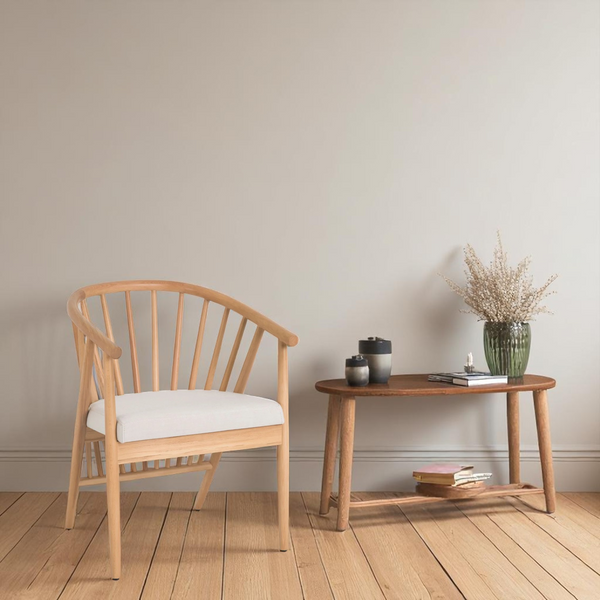 Modern Spindle Back Natural Wood Chair