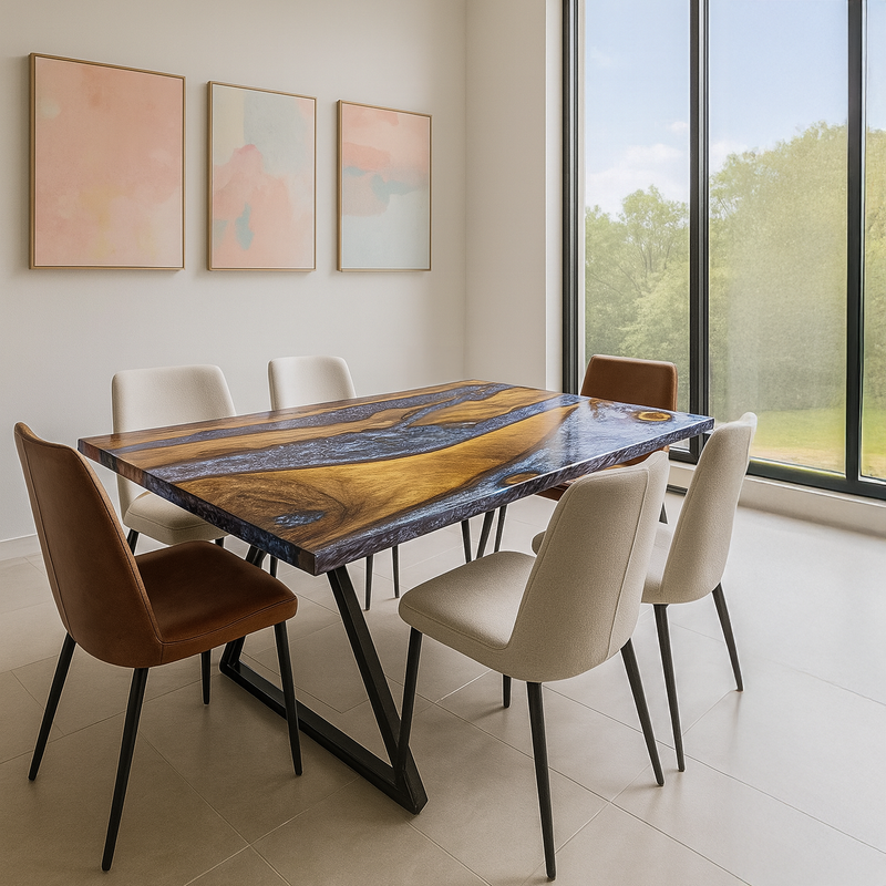 Purple Resin Epoxy Walnut Table