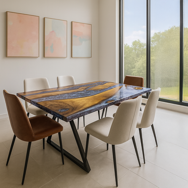 Purple Resin Epoxy Walnut Table