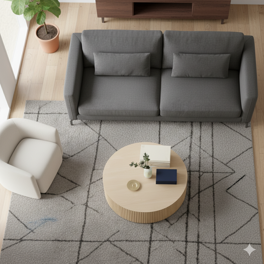 Japandi Style Round Wood Coffee Table