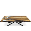 Transparent Epoxy Resin Table with Round Edge - Walnut Epoxy Dining Table
