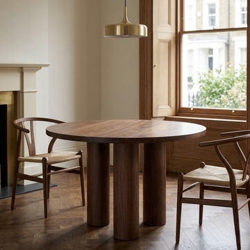 Trio Pillar Solid Walnut Table