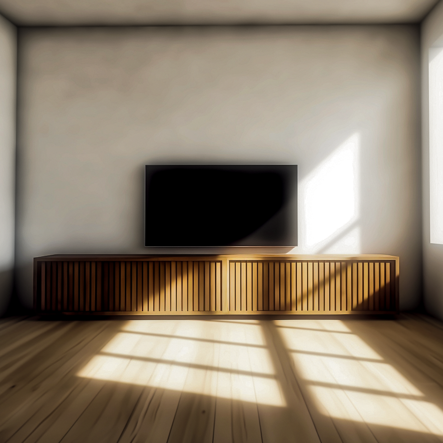 Exquisite Solid Walnut TV Stand for Living Room The Industrial