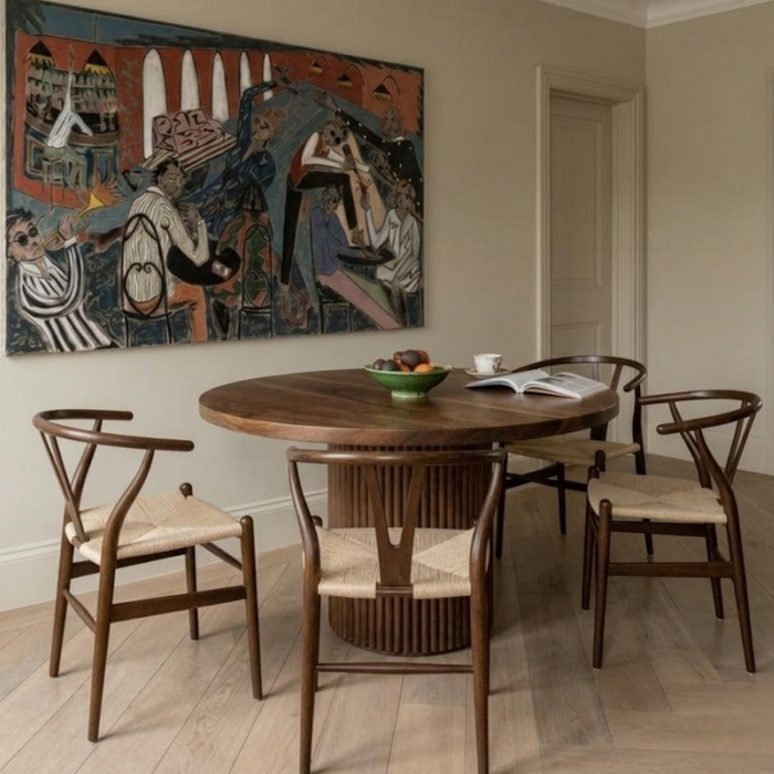Verona Round Solid Walnut Dining Table