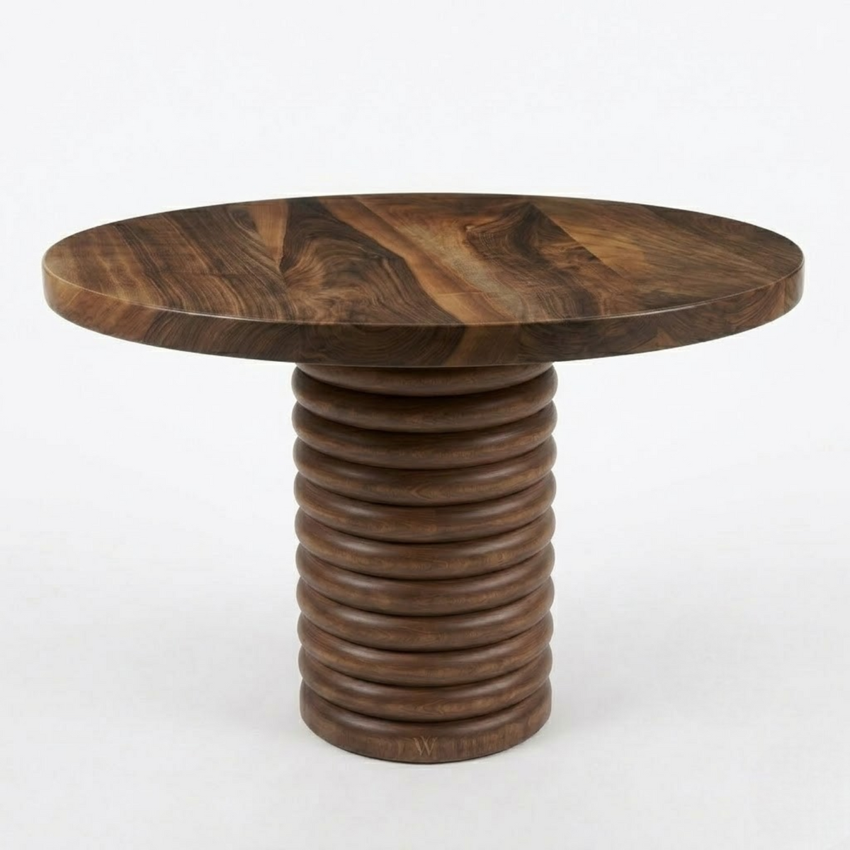Helix Round Walnut Dining Table