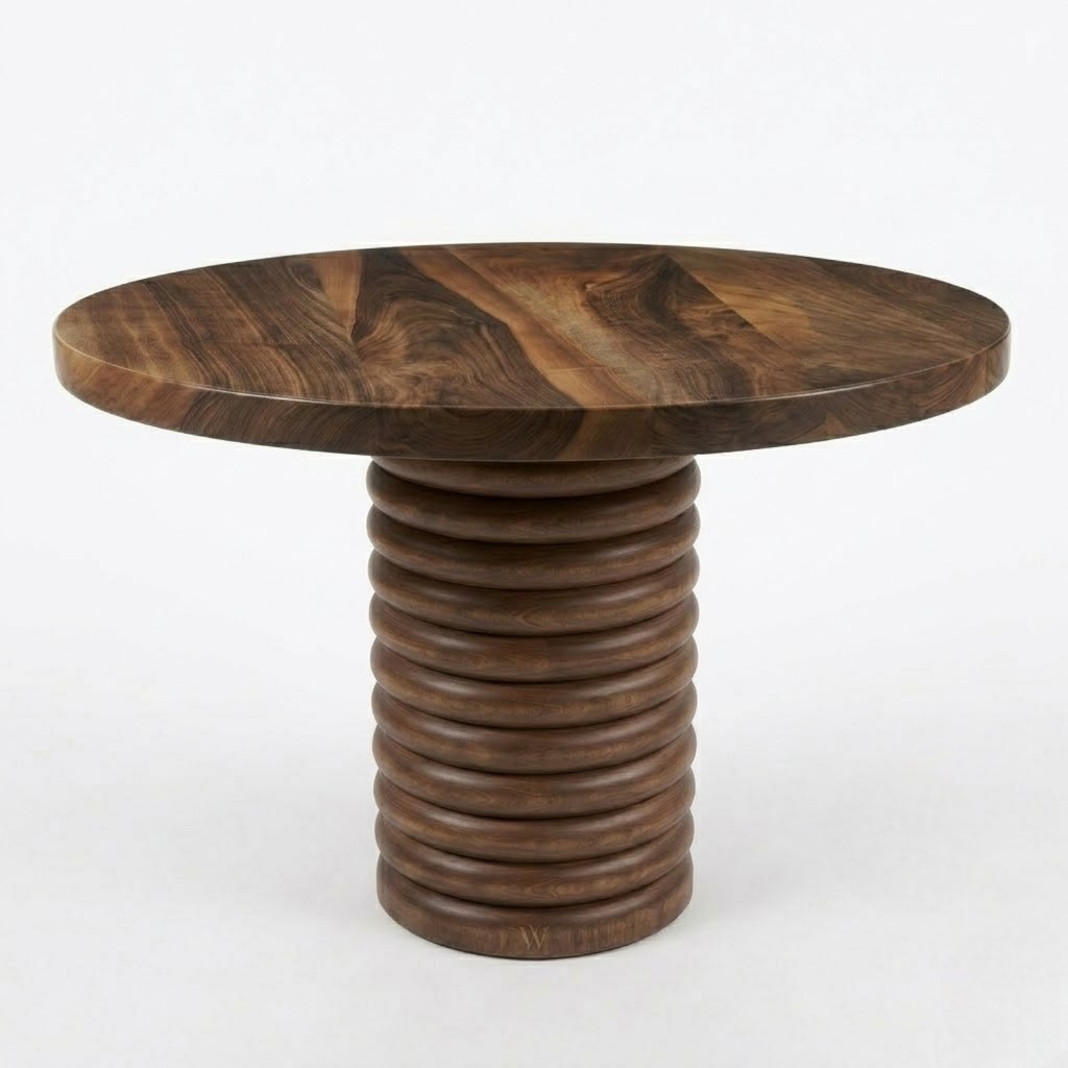 Helix Round Walnut Dining Table
